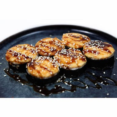 Запеченный ролл с гребешком и угрем